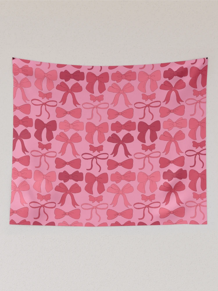 Thumbnail 2 of 3, Tapestry, Pink Bows Pattern designed and sold by RorisRealms.