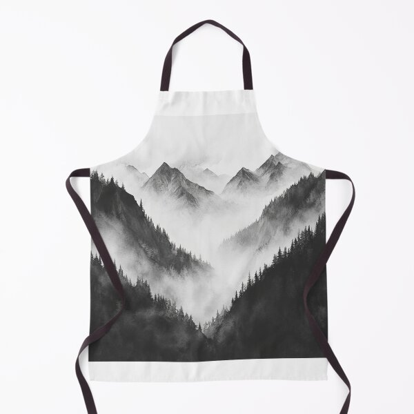 Item preview, Black And White Mountains Landscape designed and sold by NicolasGlowArt.