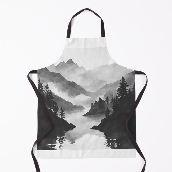 Item preview, Black And White Landscape, Mountains Wall Art designed and sold by NicolasGlowArt.