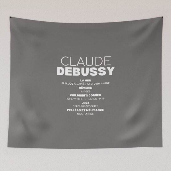 Item preview, Debussy Famous Works - White Text designed and sold by TheVitruvianCat.