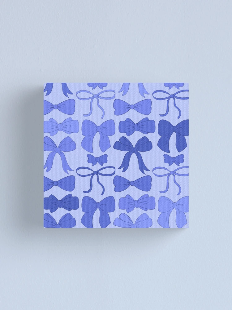 Thumbnail 1 of 3, Canvas Print, Blue Bows Pattern designed and sold by RorisRealms.