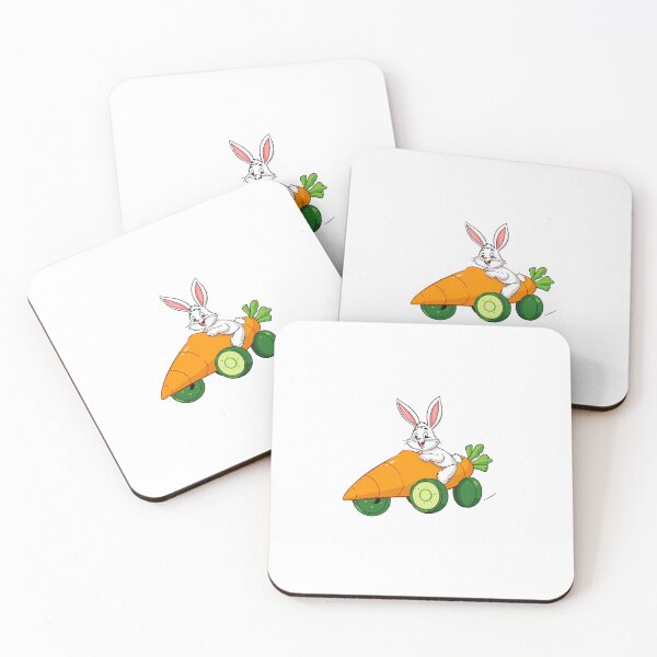 Item preview, A fluffy bunny driving a car shaped like a carrot, with wheels made of cucumber slices, zooming along with a happy grin designed and sold by Stickrific.