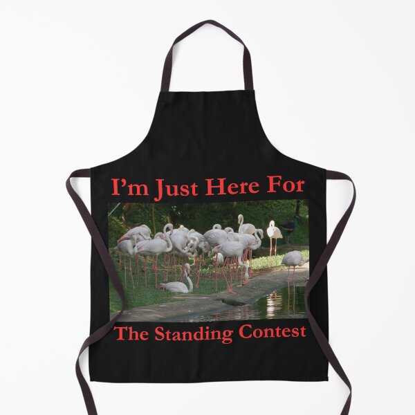Item preview, I'm Just Here For The Standing Contest Wild Flamingos Classic Black Tee designed and sold by GeekySexyCool.