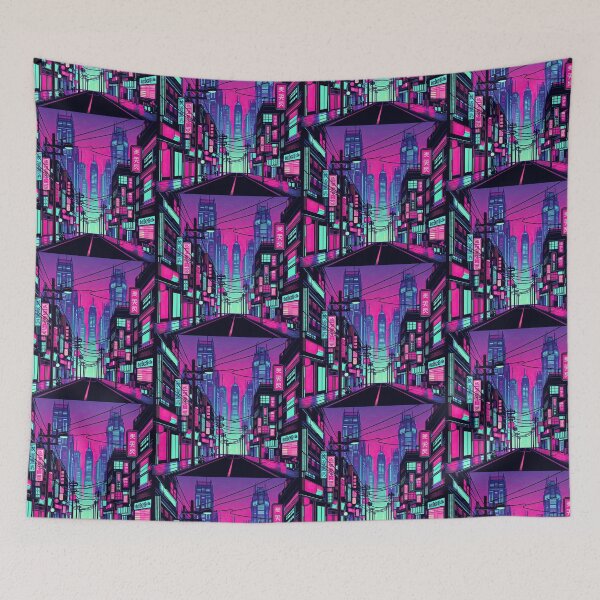 Item preview, Neon-lit Cyberpunk Street Pop Art Style designed and sold by artofuniverse.