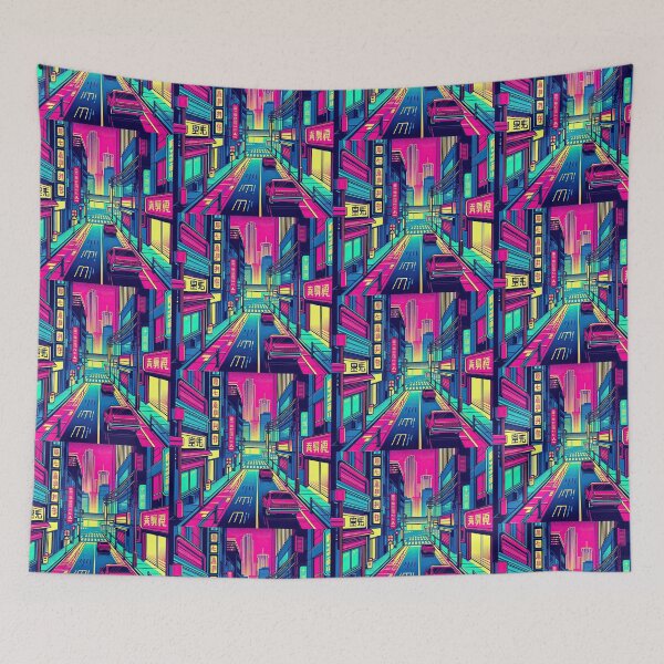 Item preview, Neon-lit Cyberpunk Street Pop Art Style designed and sold by artofuniverse.