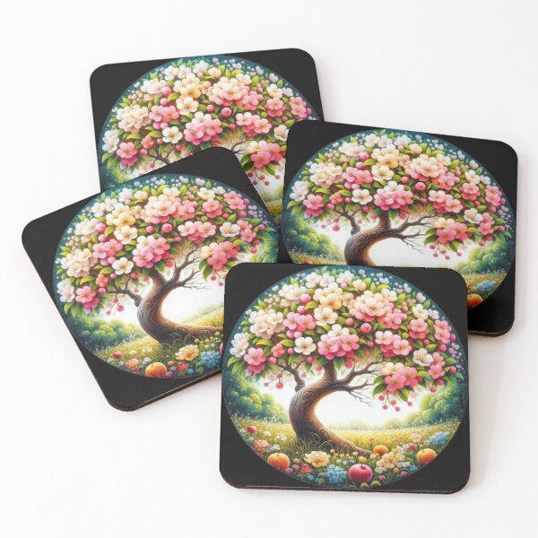 Item preview, blossoming tree rain retro floral flowers designed and sold by Expressions-Sel.
