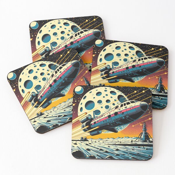 Item preview, Nave espacial estilo pop art designed and sold by artofuniverse.