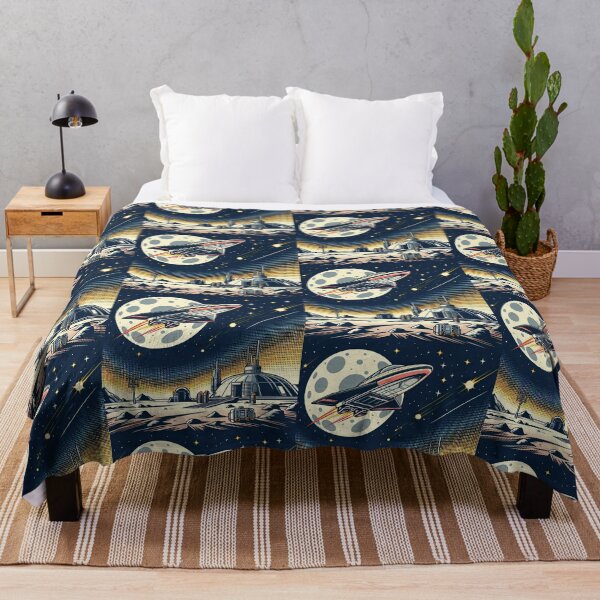 Item preview, Nave espacial estilo pop art designed and sold by artofuniverse.