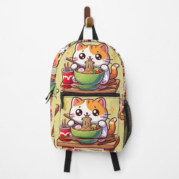 Item preview, Ramen cat eating noodles manga anime designed and sold by HeeShirt.