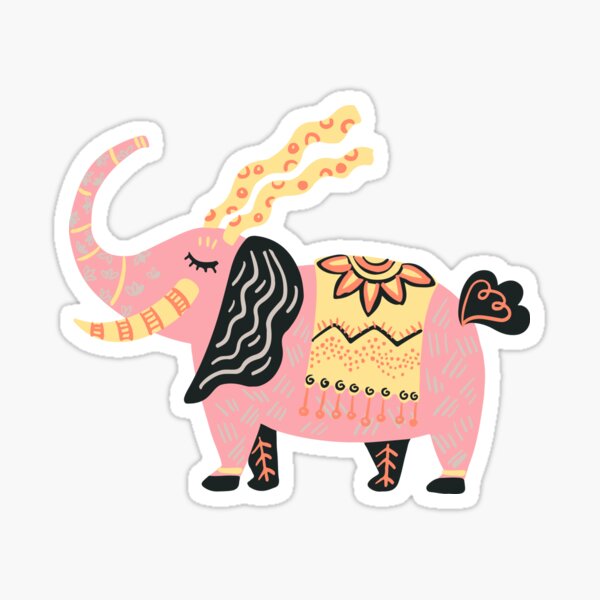 Item preview, fantastical elephant with horns Mexican alebrije folk art designed and sold by CapriCreatives.