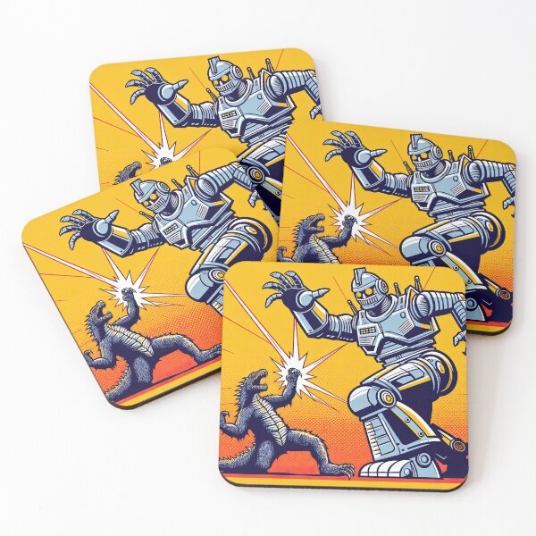 Item preview, Giant Robot Battling A Monster Pop Art Style designed and sold by artofuniverse.