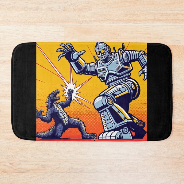 Item preview, Giant Robot Battling A Monster Pop Art Style designed and sold by artofuniverse.