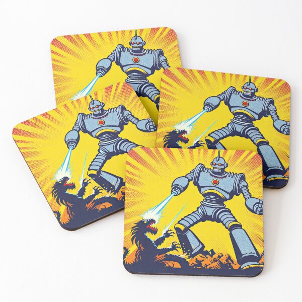 Item preview, Giant Robot Battling A Monster Pop Art Style designed and sold by artofuniverse.