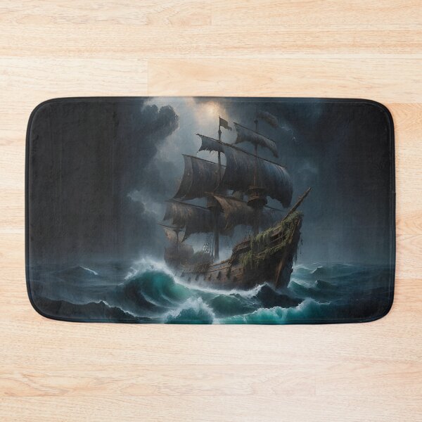 Item preview, Ghost Ship in the Stormy Sea - Enigmatic Nautical Art by LaLi Designs designed and sold by LaLi-Designs.