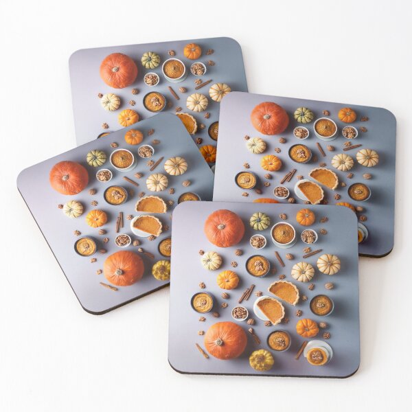 Item preview, Autumn composition: autumn fruits, pumpkins, pumpkin cream pie, leaves, abundance.5 designed and sold by My-fake-places.