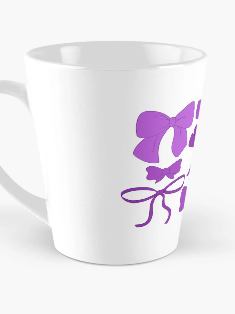 Thumbnail 3 of 4, Coffee Mug, Purple Bows Pattern designed and sold by RorisRealms.