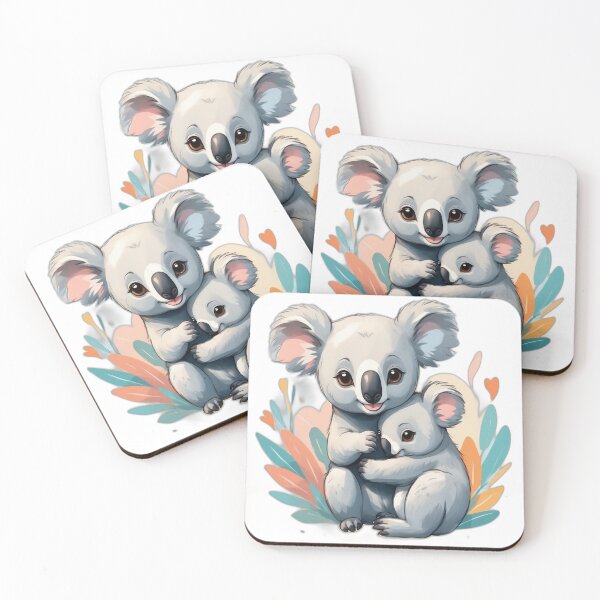 Item preview, Cute Koala Duo with Playful Floral Accents designed and sold by ERA369.