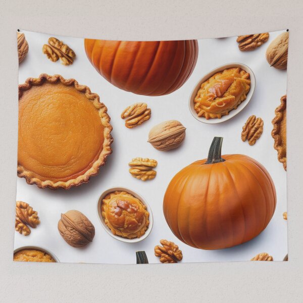 Item preview, Autumn composition: autumn fruits, pumpkins, pumpkin cream pie, leaves, abundance.1 designed and sold by My-fake-places.