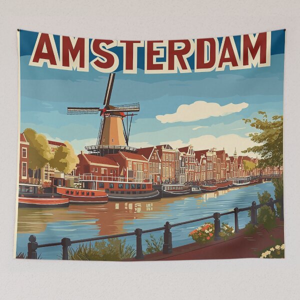 Item preview, Amsterdam Cityscape Art – Captivating Wall Decor Inspired by Dutch Canals & Architecture designed and sold by nomiraclehere.