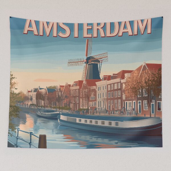 Item preview, Amsterdam Cityscape Art – Captivating Wall Decor Inspired by Dutch Canals & Architecture designed and sold by nomiraclehere.