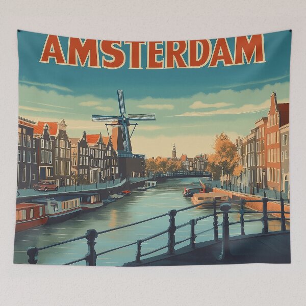 Item preview, Amsterdam Cityscape Art – Captivating Wall Decor Inspired by Dutch Canals & Architecture designed and sold by nomiraclehere.