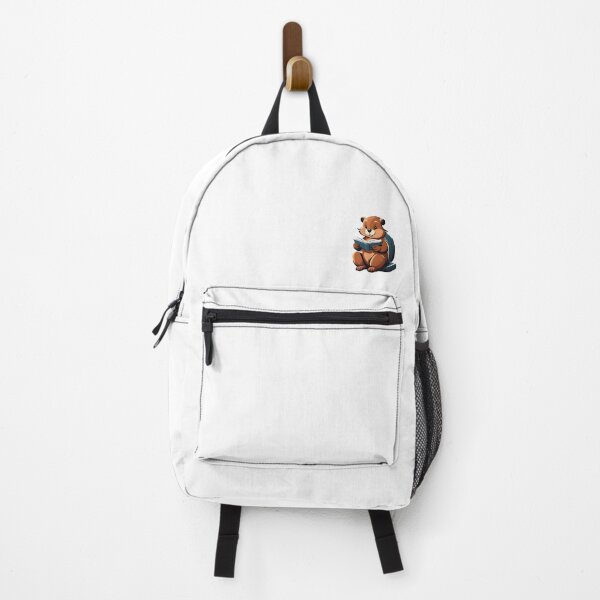 Item preview, Cute Fuzzy Beaver Reading Blue Book - Kid-Friendly Nursery Design designed and sold by CrownedCanvas.