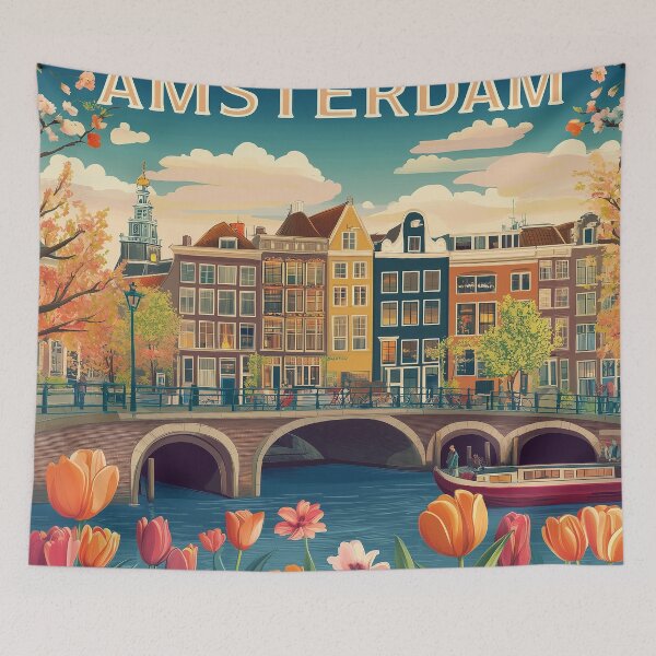 Item preview, Amsterdam Cityscape Art – Captivating Wall Decor Inspired by Dutch Canals & Architecture designed and sold by nomiraclehere.