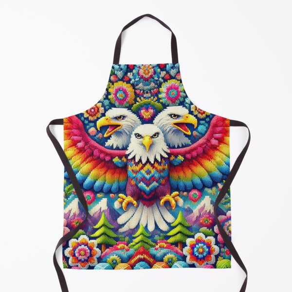 Item preview, Vibrant Knitted Eagles in a Floral Paradise designed and sold by Sillytoe.
