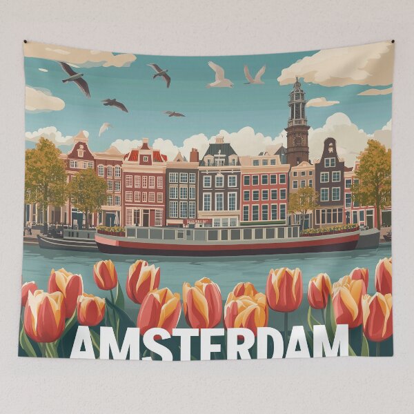 Item preview, Amsterdam Cityscape Art – Captivating Wall Decor Inspired by Dutch Canals & Architecture designed and sold by nomiraclehere.