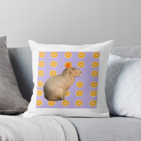Item preview, Capybara with Oranges Purple Background designed and sold by GeekyGirlsGarb.