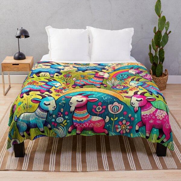 Item preview, Colourful Fainting Goats in a Vibrant Pastoral Wonderland designed and sold by Sillytoe.