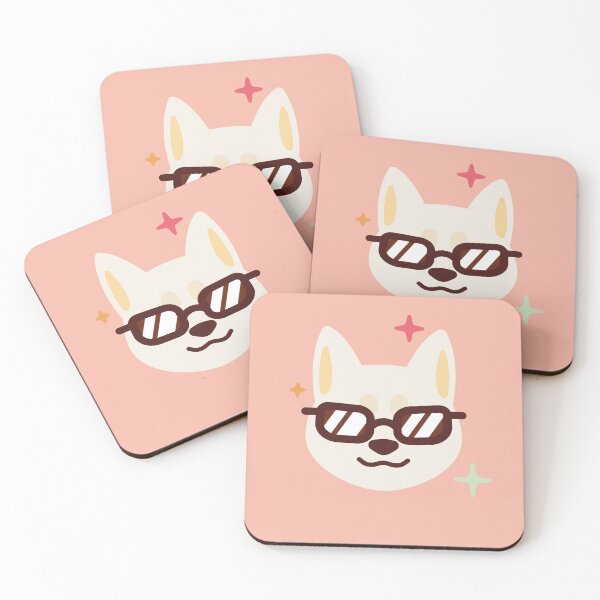 Item preview, White dog with sunglasses designed and sold by MINIMOillu.