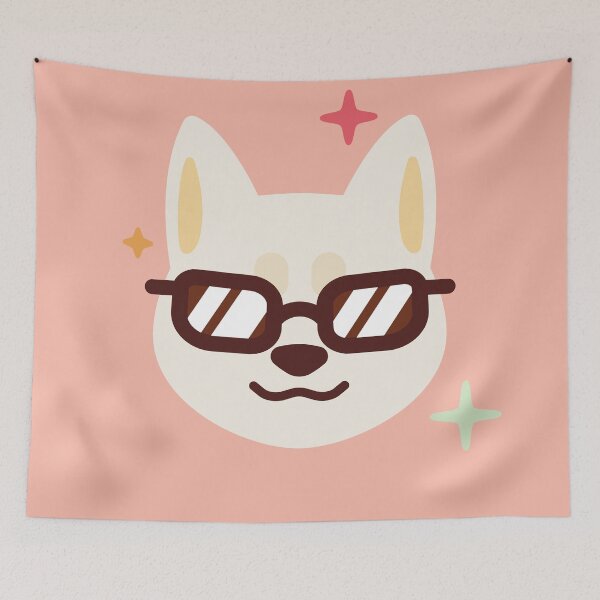 Item preview, White dog with sunglasses designed and sold by MINIMOillu.