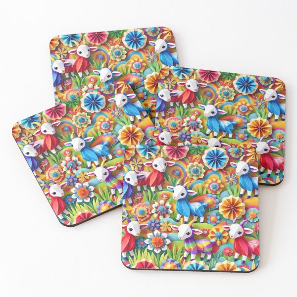 Item preview, Vibrant Paper Fainting Goats in a Floral Wonderland designed and sold by Sillytoe.