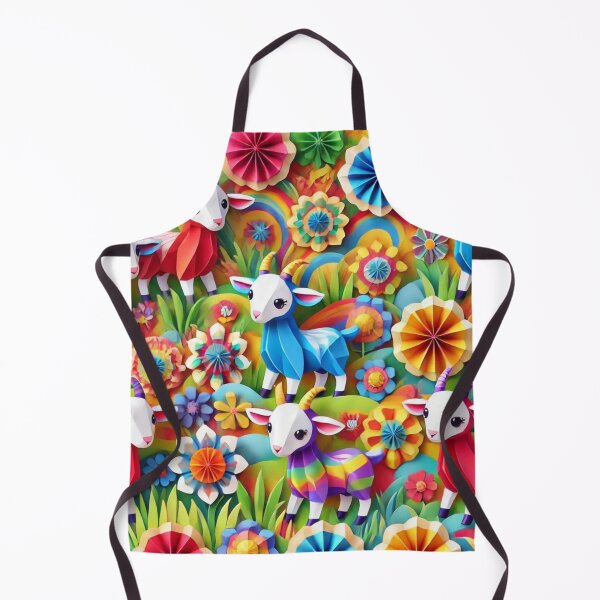 Item preview, Vibrant Paper Fainting Goats in a Floral Wonderland designed and sold by Sillytoe.