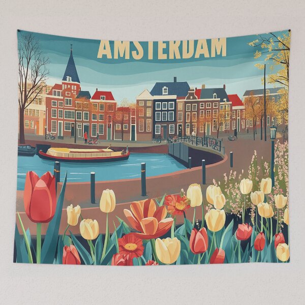 Item preview, Amsterdam Cityscape Art – Captivating Wall Decor Inspired by Dutch Canals & Architecture designed and sold by nomiraclehere.
