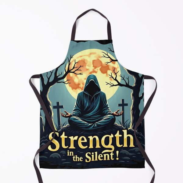 Item preview, Strength in the Silence - Halloween Design | Ghostly Meditation in Eerie Graveyard Art designed and sold by Dantin.