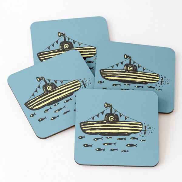 Item preview, submarine followed by a school of ghostly fish designed and sold by duxpavlic.