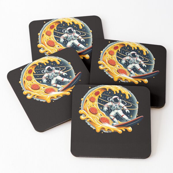 Item preview, Funny Astronaut in Space Surfing on Pizza  designed and sold by Logiamerch.
