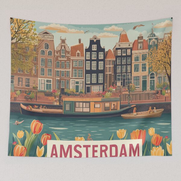 Item preview, Amsterdam Cityscape Art – Captivating Wall Decor Inspired by Dutch Canals & Architecture designed and sold by nomiraclehere.