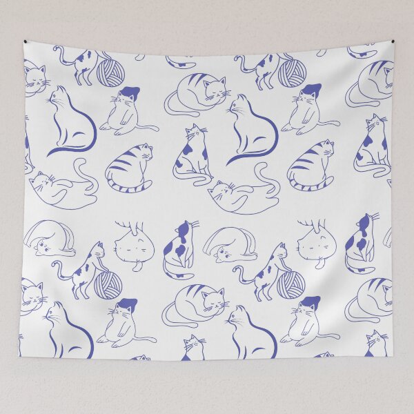 Item preview,  Cute Cat Pattern Aesthetic designed and sold by Ila Mandlik.