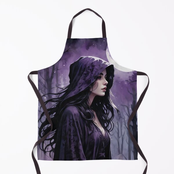 Item preview, Enchanting Girl in Purple Robe – Mystical Forest & Moonlit Night Art designed and sold by ByteyCreatives.