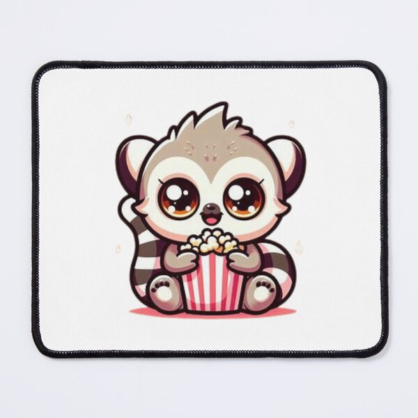 Item preview, lemur eating popcorn designed and sold by Eternalski.