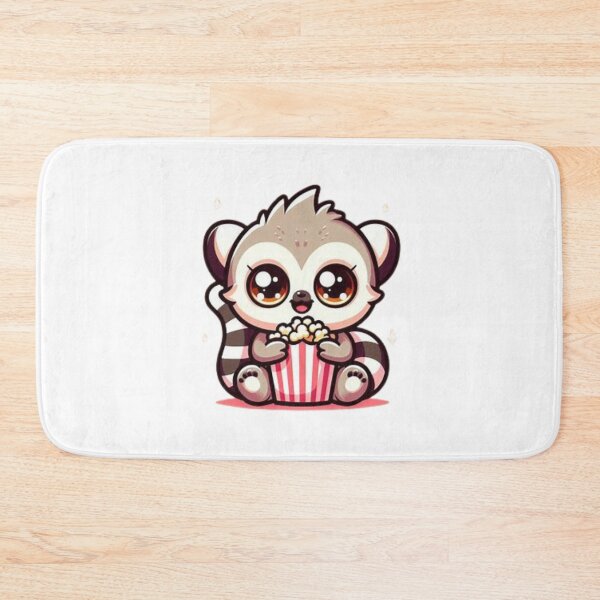 Item preview, lemur eating popcorn designed and sold by Eternalski.
