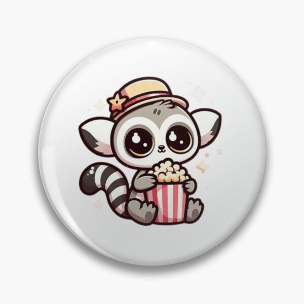 Item preview, lemur eating popcorn designed and sold by Eternalski.