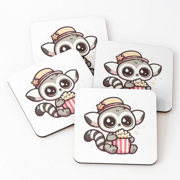 Item preview, lemur eating popcorn designed and sold by Eternalski.