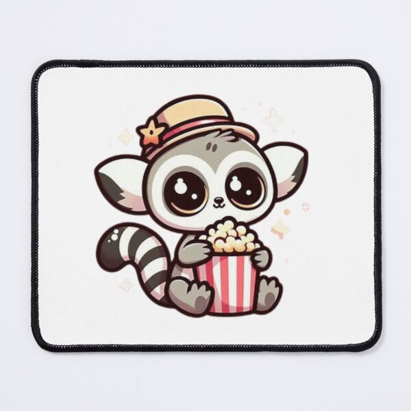 Item preview, lemur eating popcorn designed and sold by Eternalski.
