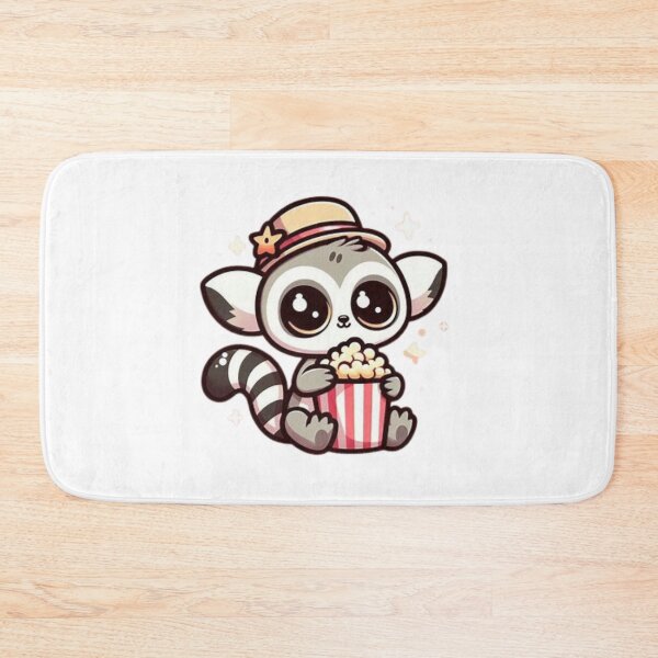 Item preview, lemur eating popcorn designed and sold by Eternalski.