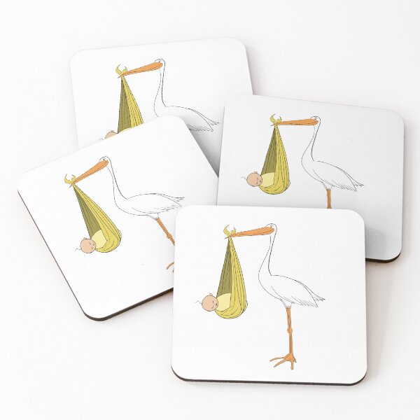 Item preview, Baby and Stork (Yellow) designed and sold by ArcaneBear.