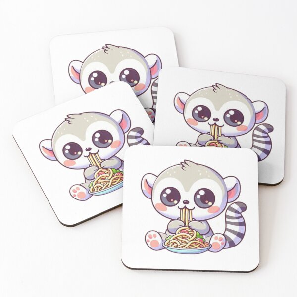 Item preview, lemur eating pasta designed and sold by Eternalski.